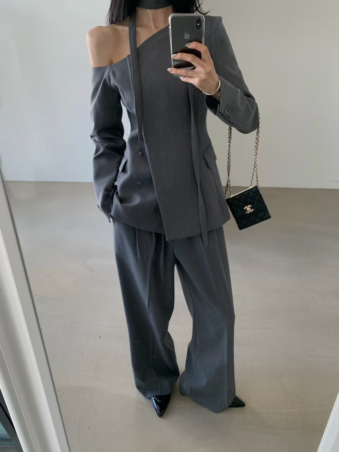 off shoulder blazer
