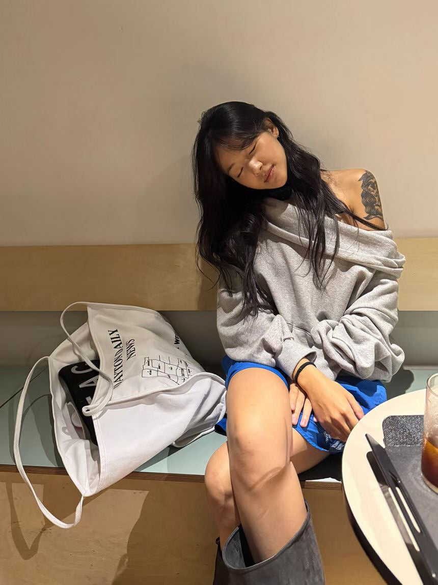 off shoulder hoodie