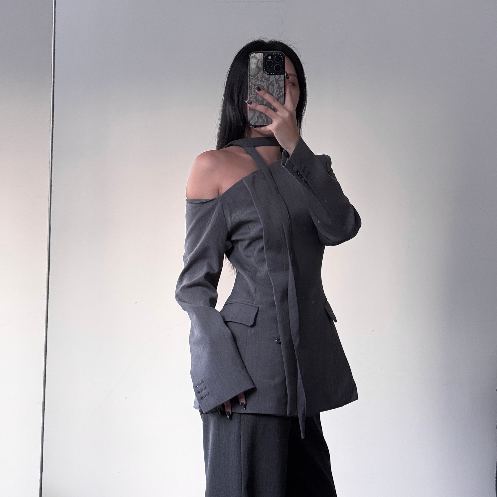 off shoulder blazer