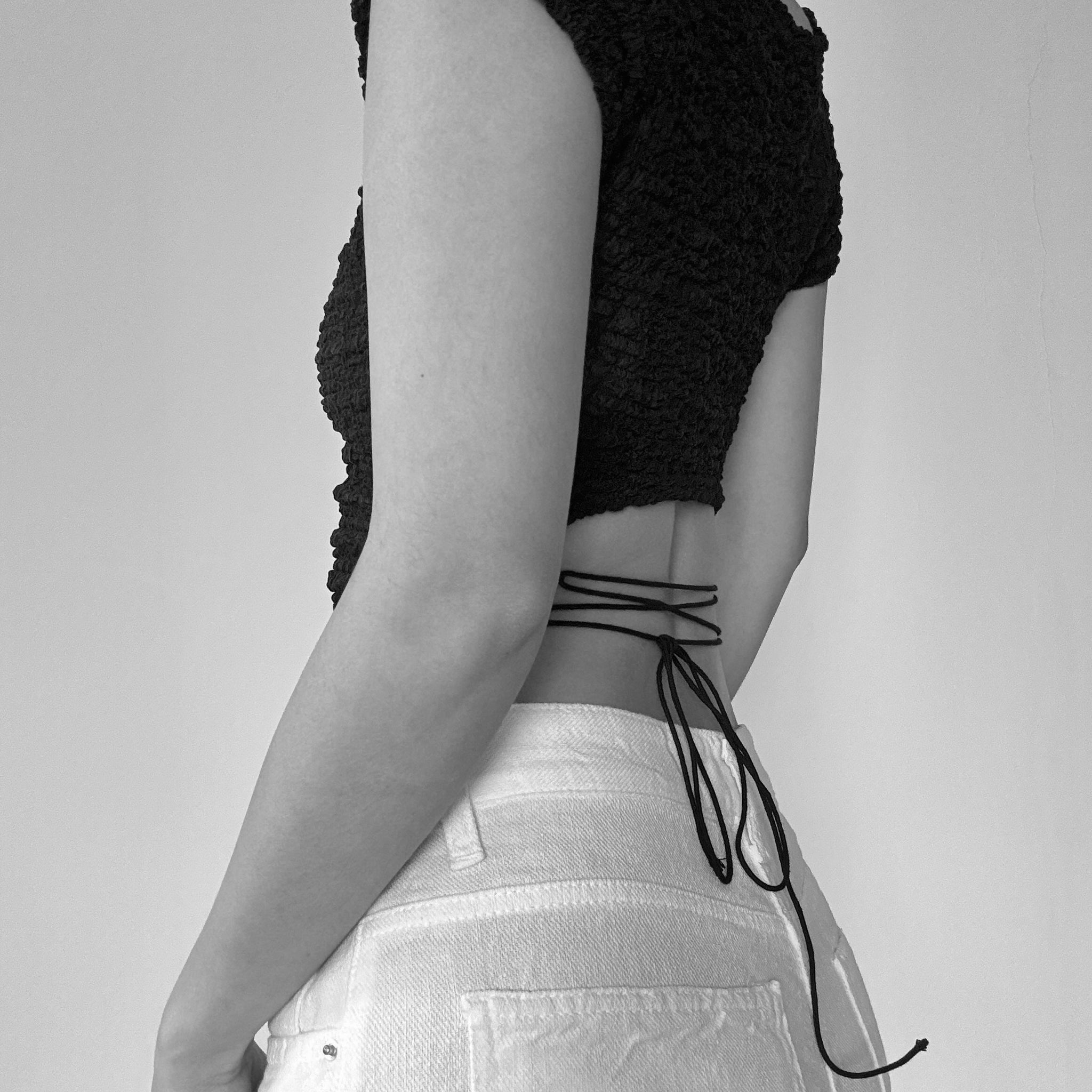 waffle see through top