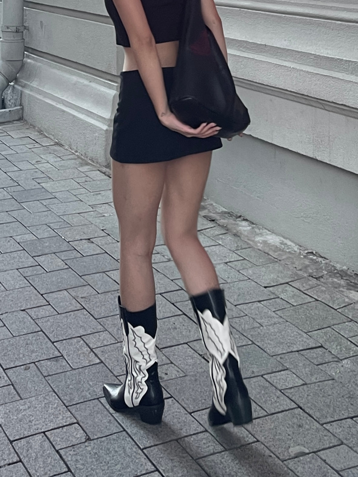stacked heel boots